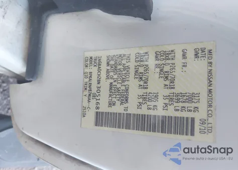 2011 Nissan Titan S from USA, damaged, VIN 1N6BA0CH2BN305168